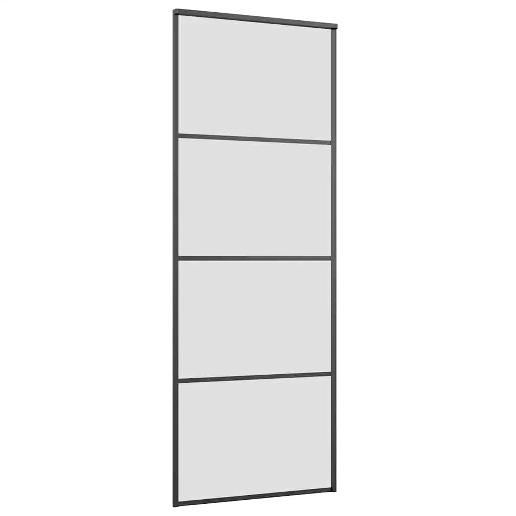 Sliding Door with Hardware Set Black 76x205 cm ESG Glass