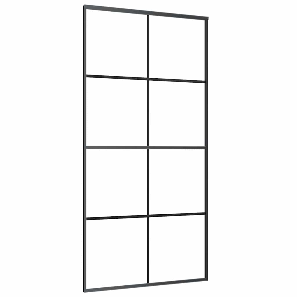 Sliding Door with Hardware Set Black 102.5x205 cm ESG Glass