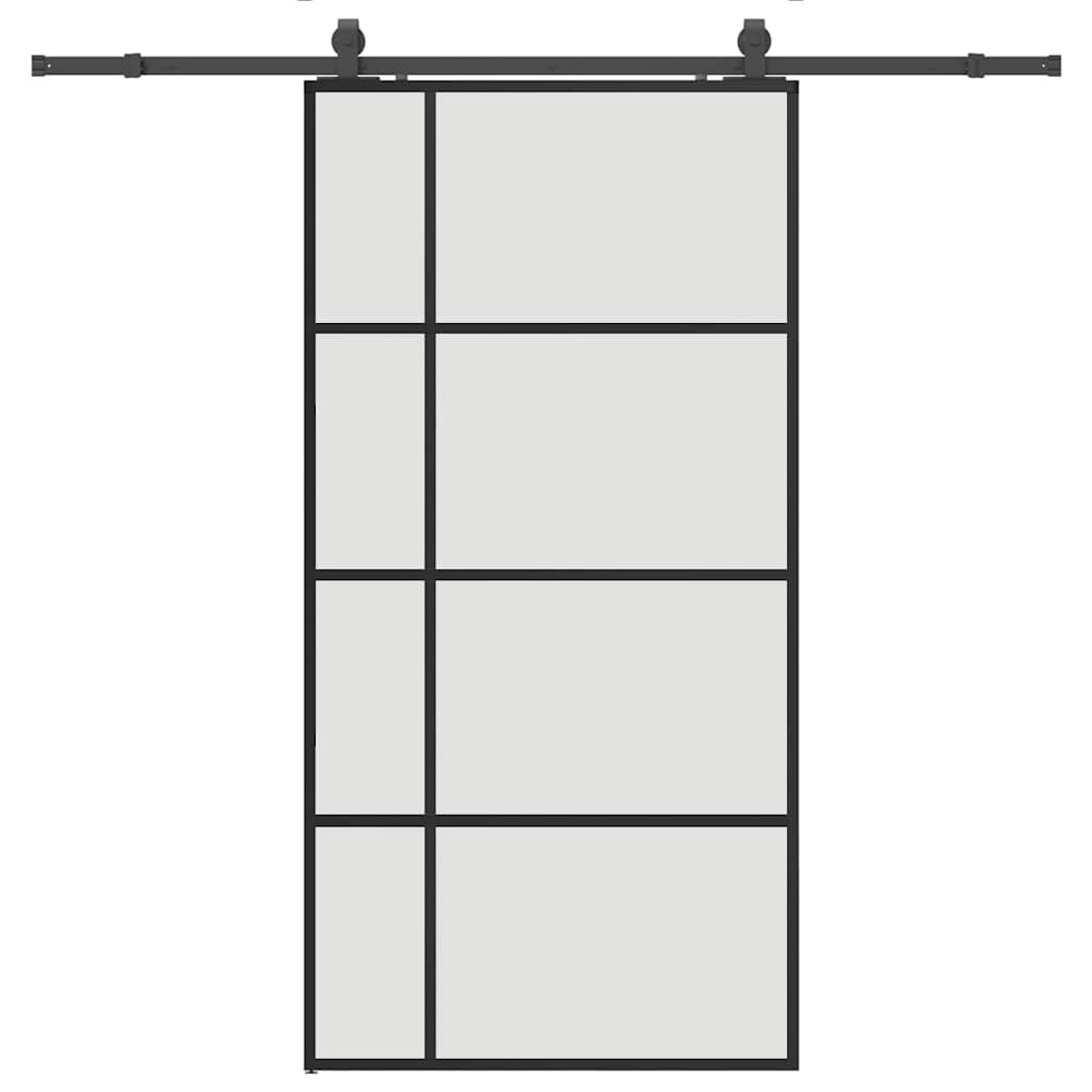 Sliding Door with Hardware Set Black 102.5x205 cm ESG Glass