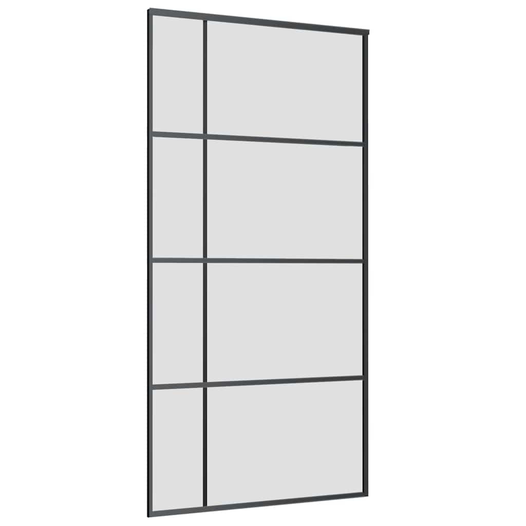 Sliding Door with Hardware Set Black 102.5x205 cm ESG Glass
