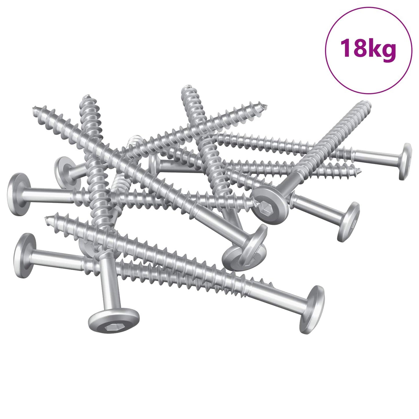 Wood Screws 1900 pcs Silver Steel