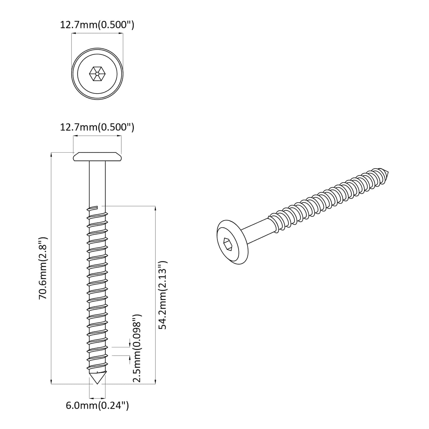 Wood Screws 1900 pcs Silver Steel