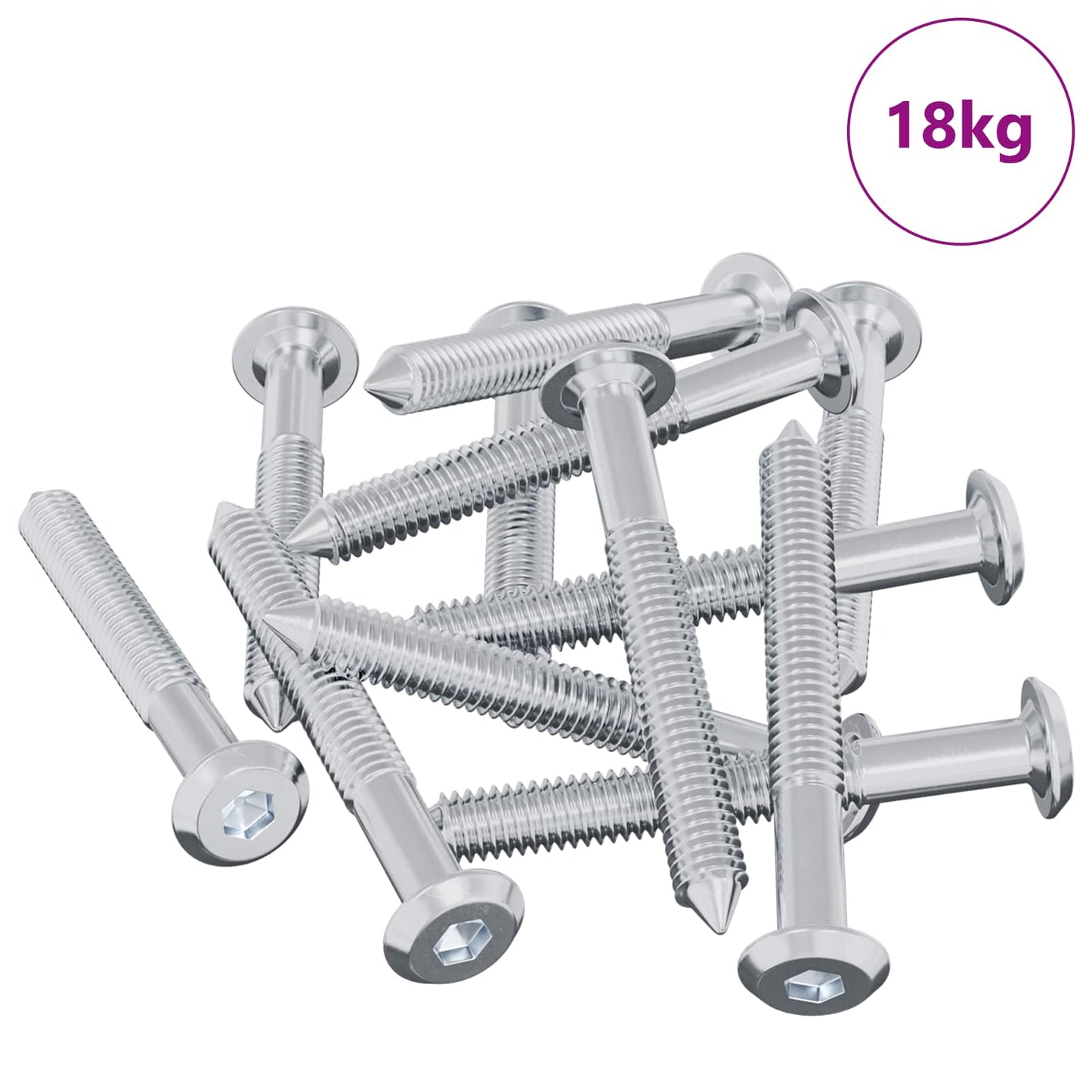 Screw 1800 pcs Silver M6 x 50 mm Steel