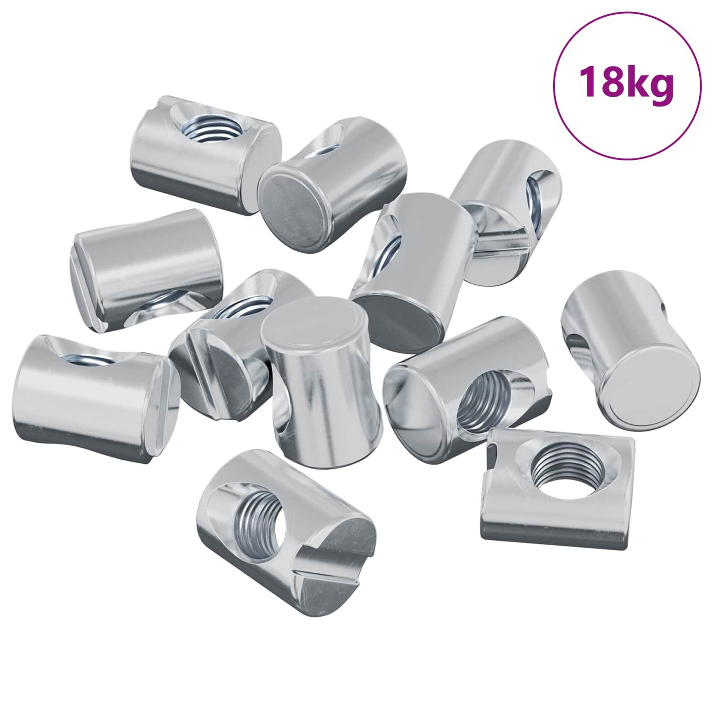 Barrel Nuts 3462 pcs Silver M6 x 13 mm Metal