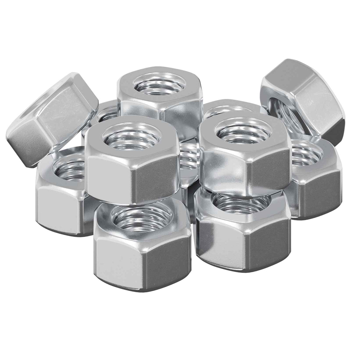 Hex Acorn Nuts 3913 pcs Silver Metal
