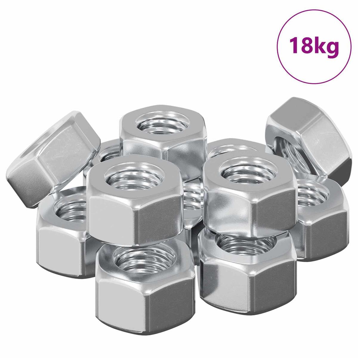 Hex Acorn Nuts 3913 pcs Silver Metal