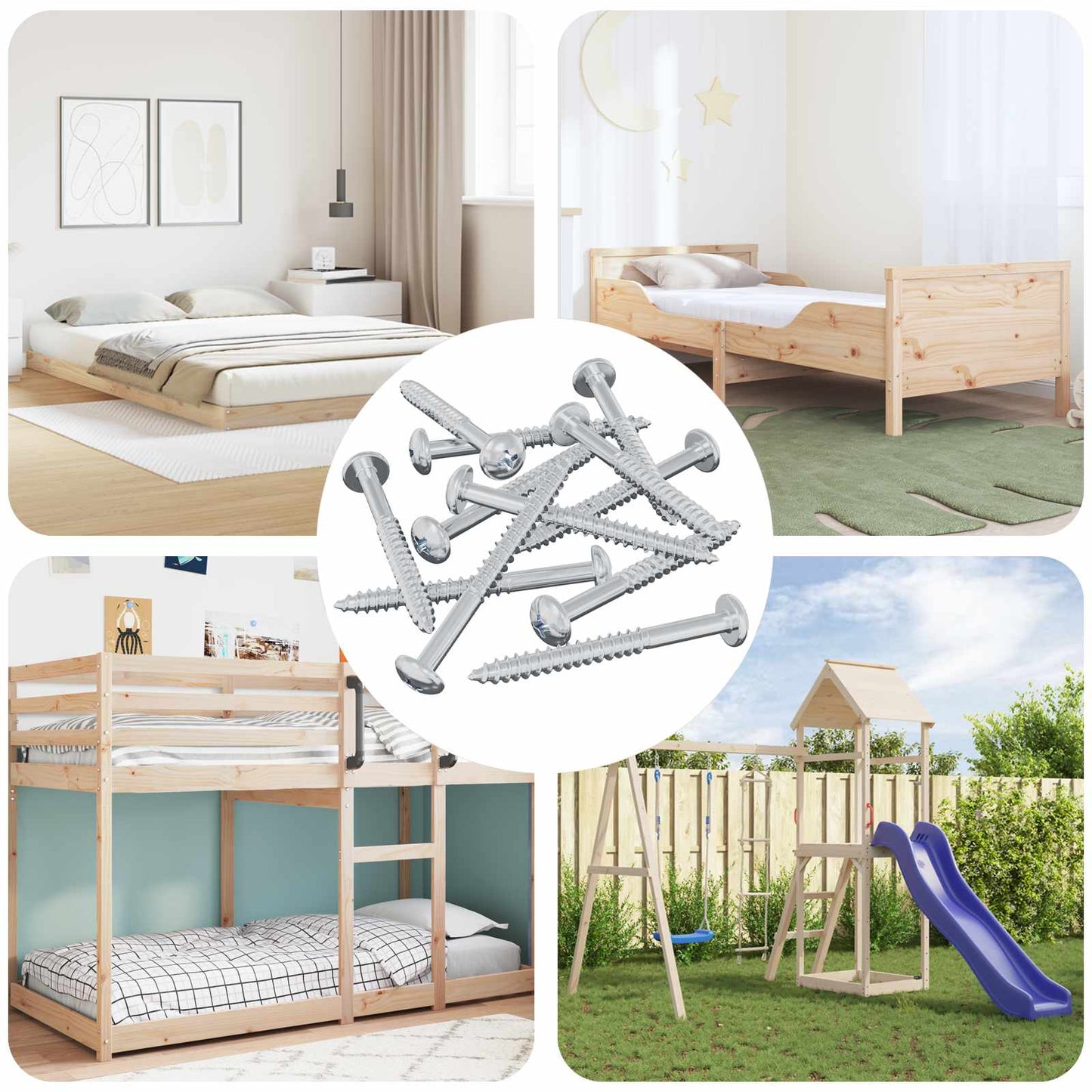 Wood Screw 3273 pcs Silver 9.8 x 53 mm Steel