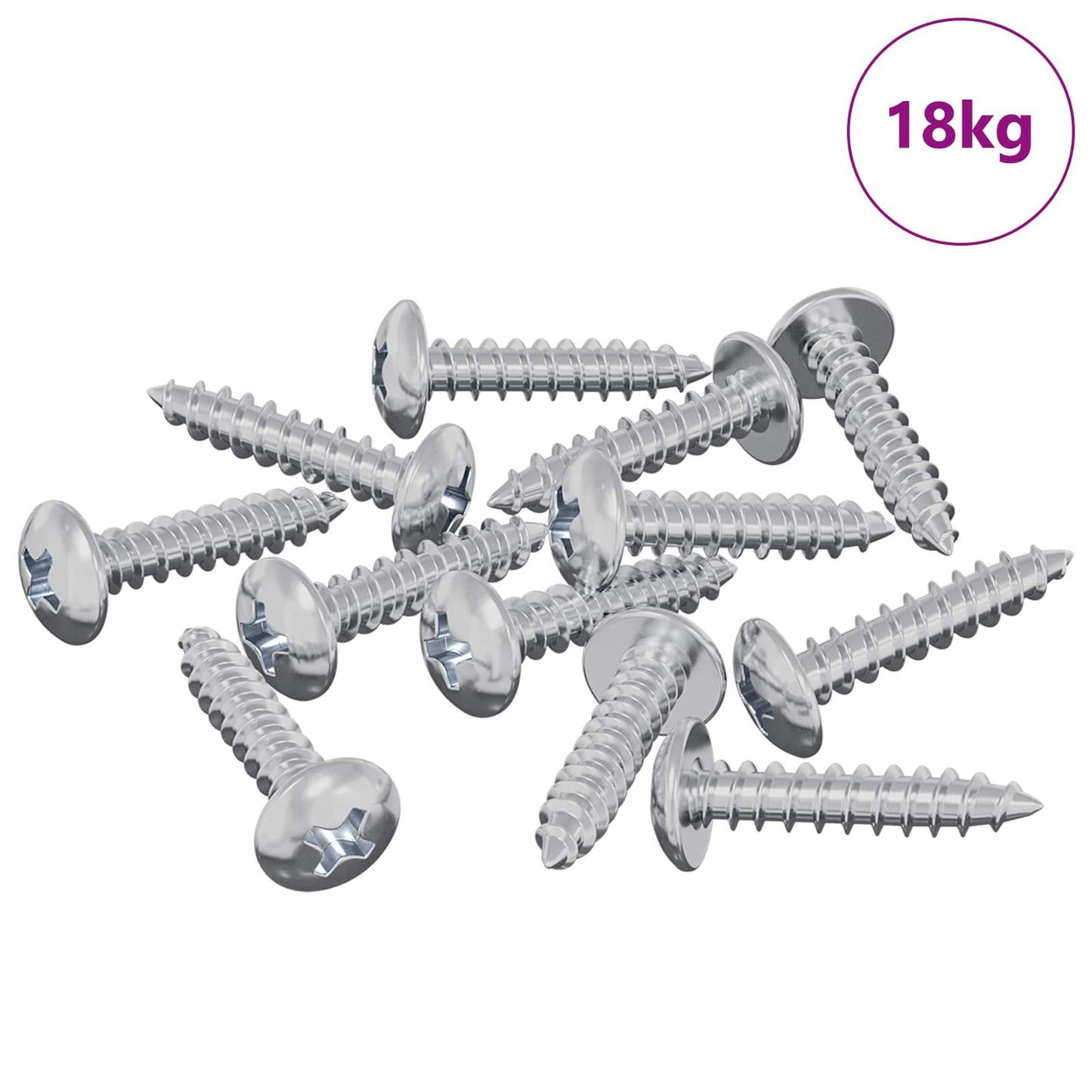 Wood Screws 10976 pcs Silver Steel