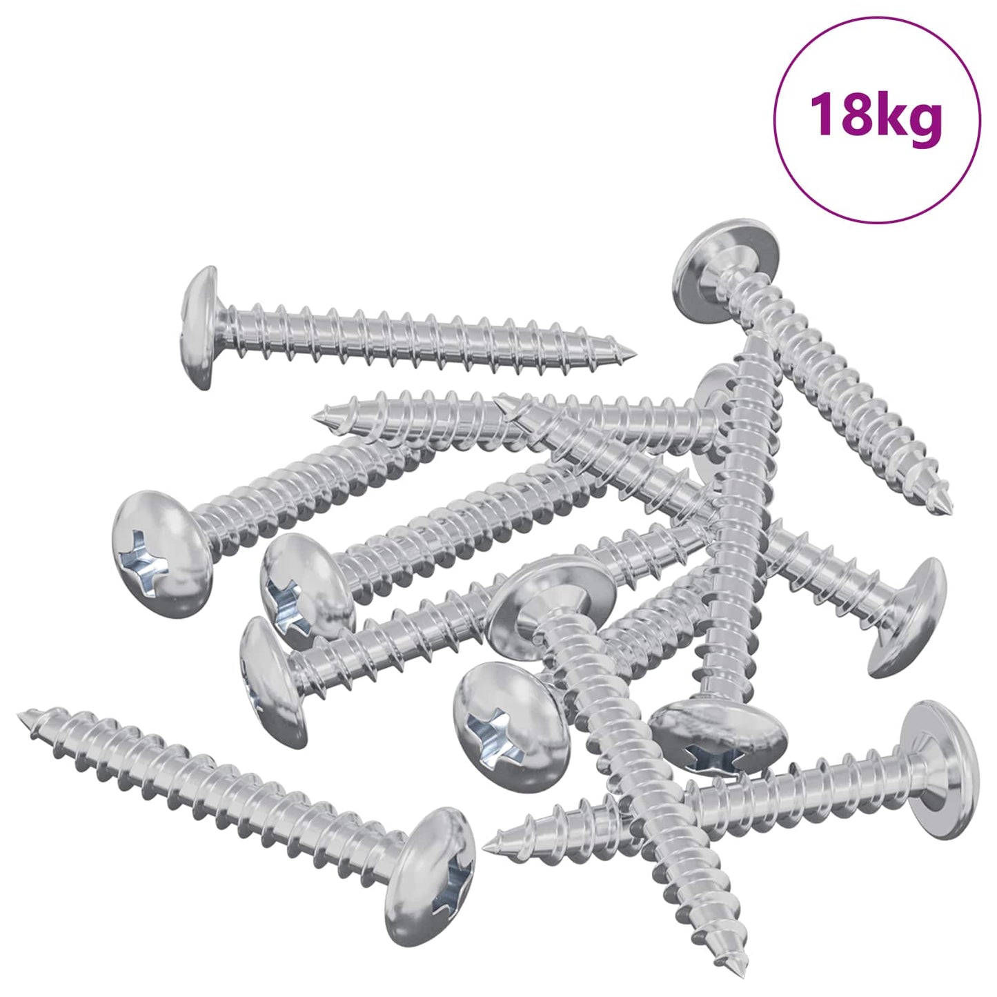 Wood Screws 8451 pcs Silver Steel