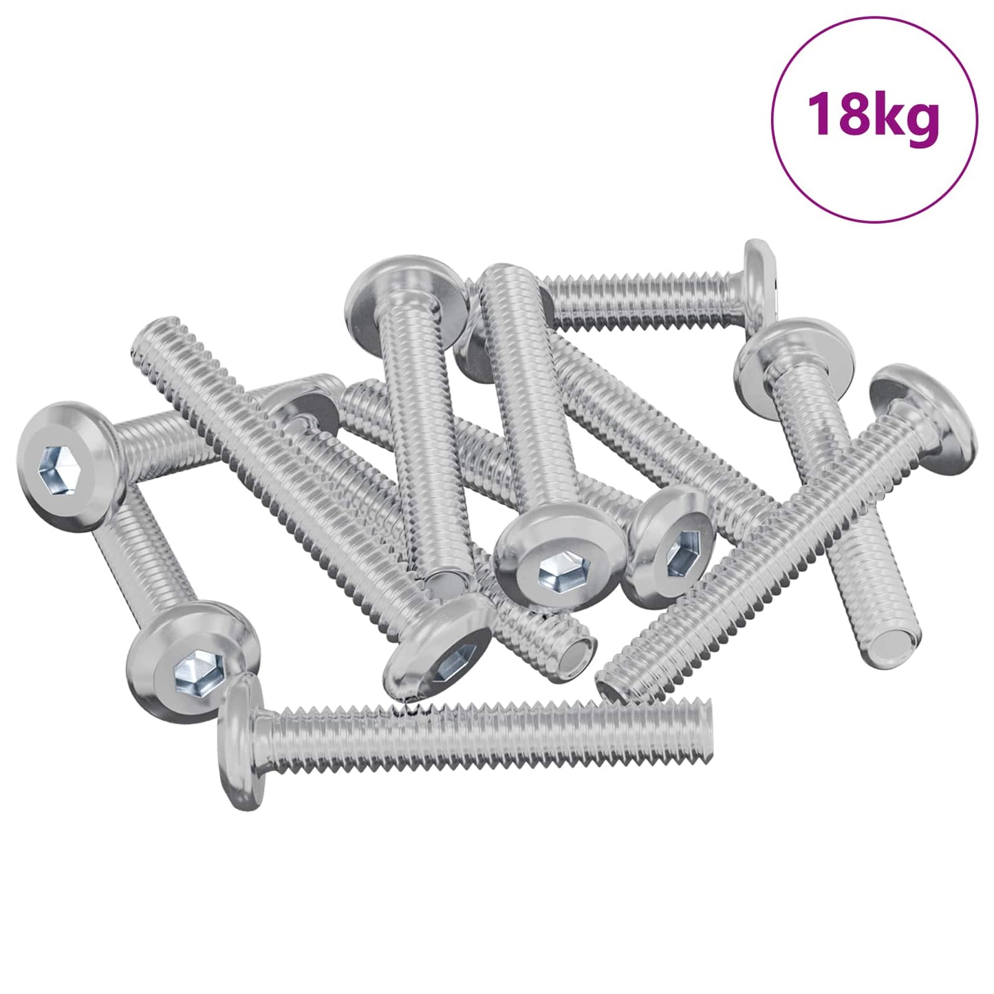Lock Screw Plain 2514 pcs Silver Steel