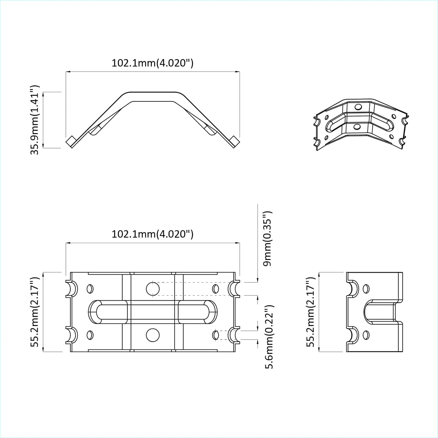 Bracket 212 pcs Zinc-coated 106 x 55 x 1.5mm Steel