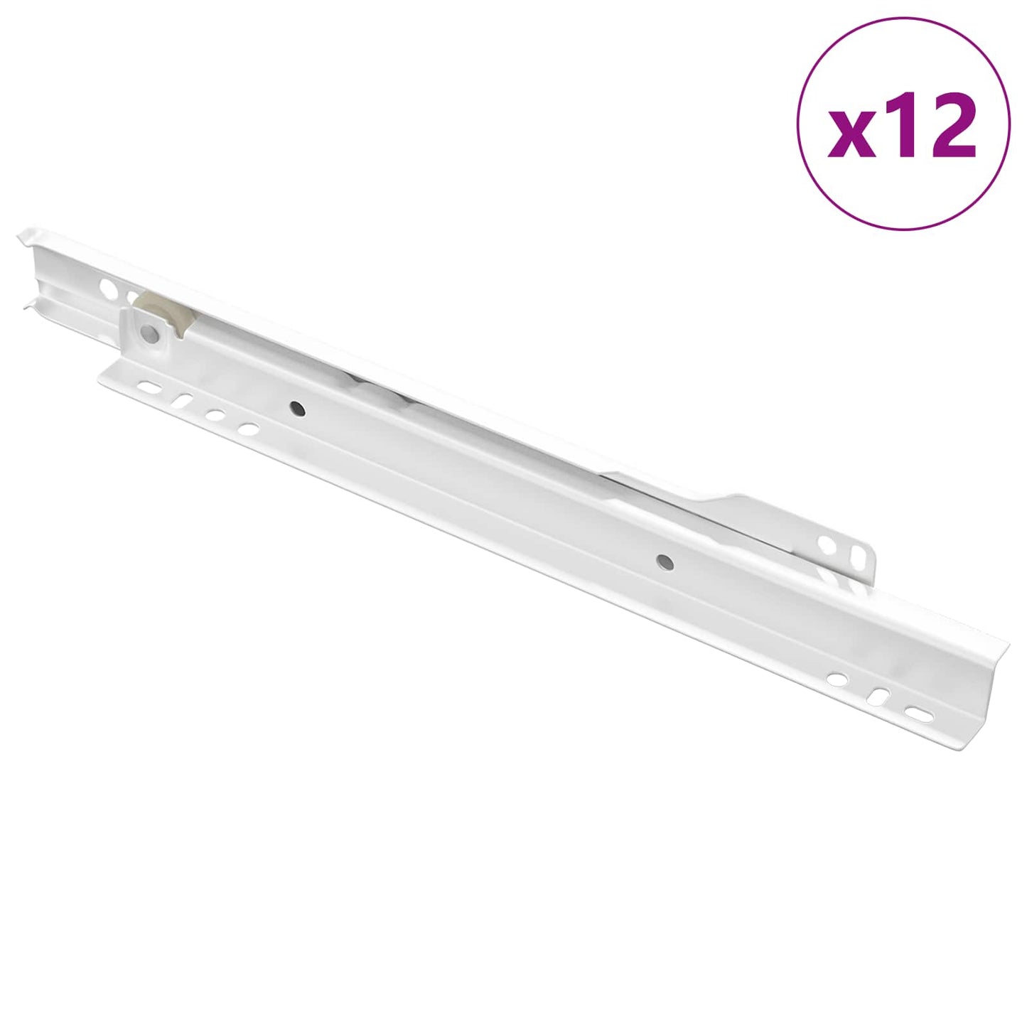 Drawer Slide 12 pcs White 250 mm Steel