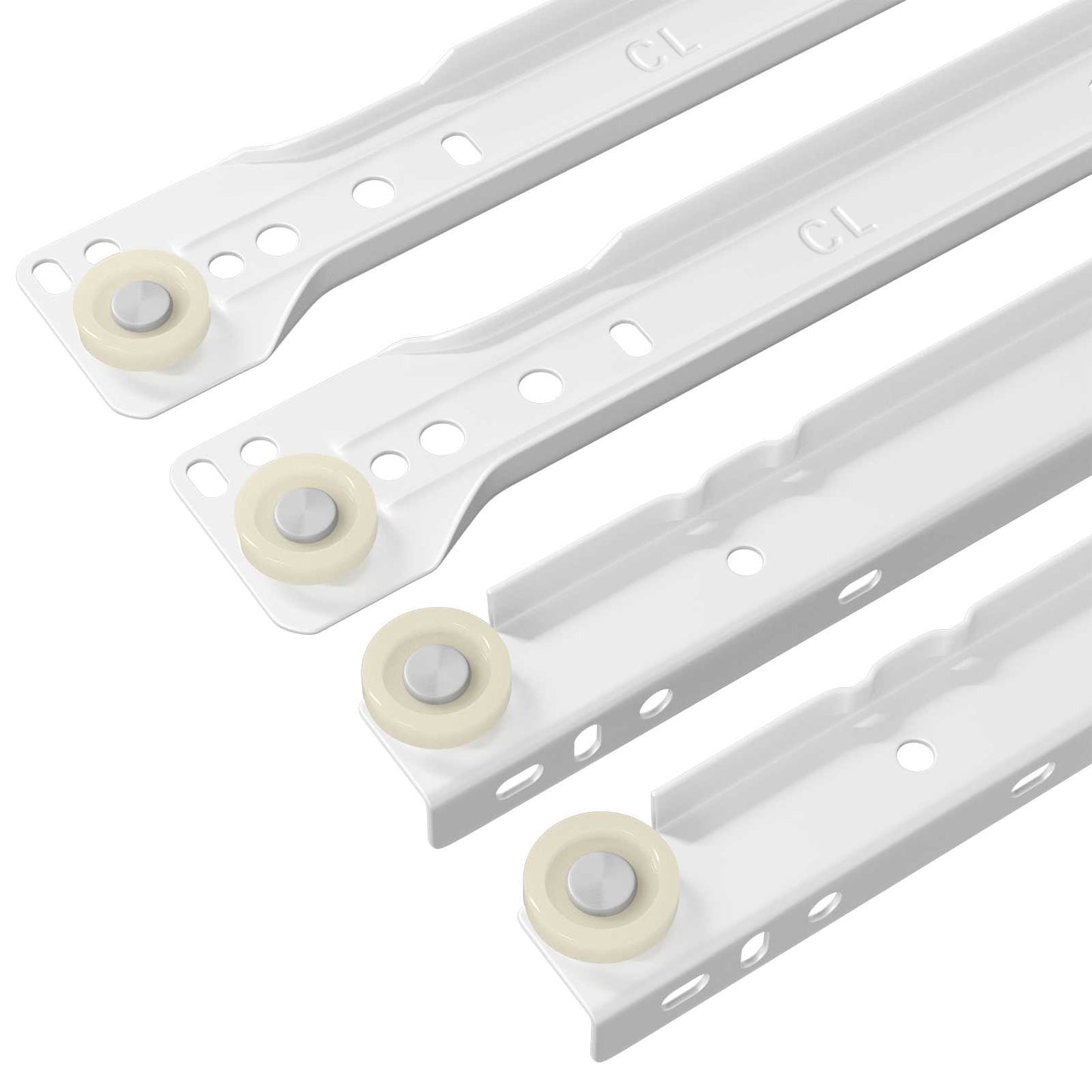 Drawer Slide 12 pcs White 450 mm Steel
