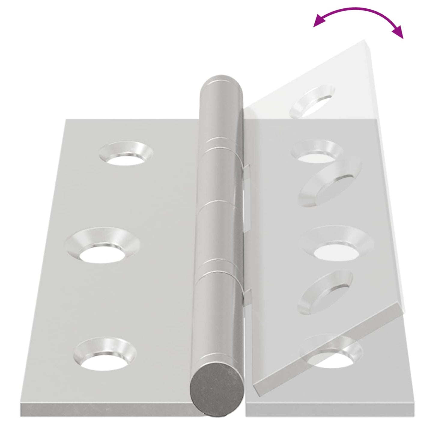Hinge Plain 899 pcs Silver 58 x 35 x 1 mm Steel