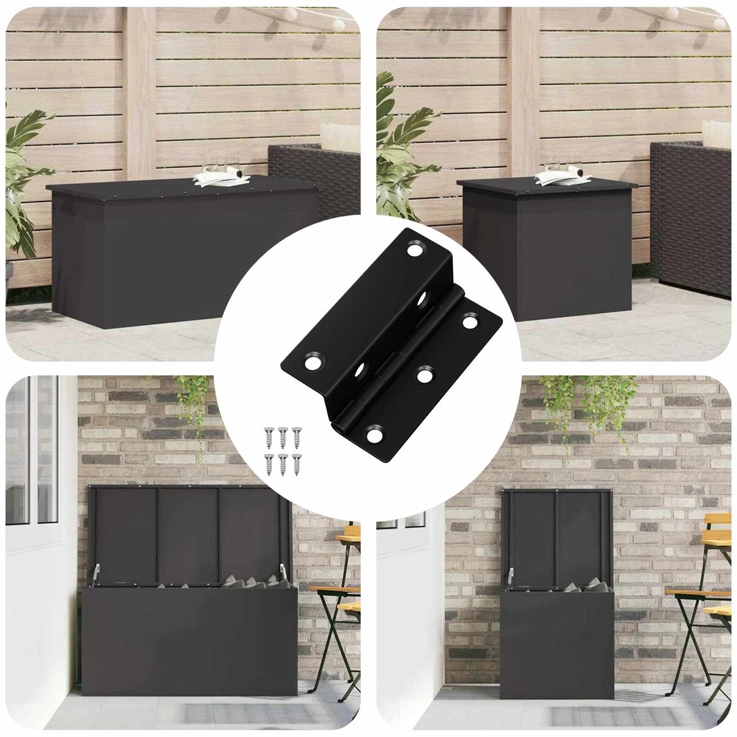 Hinge 537 pcs Black 38 x 17 x 60 mm Iron