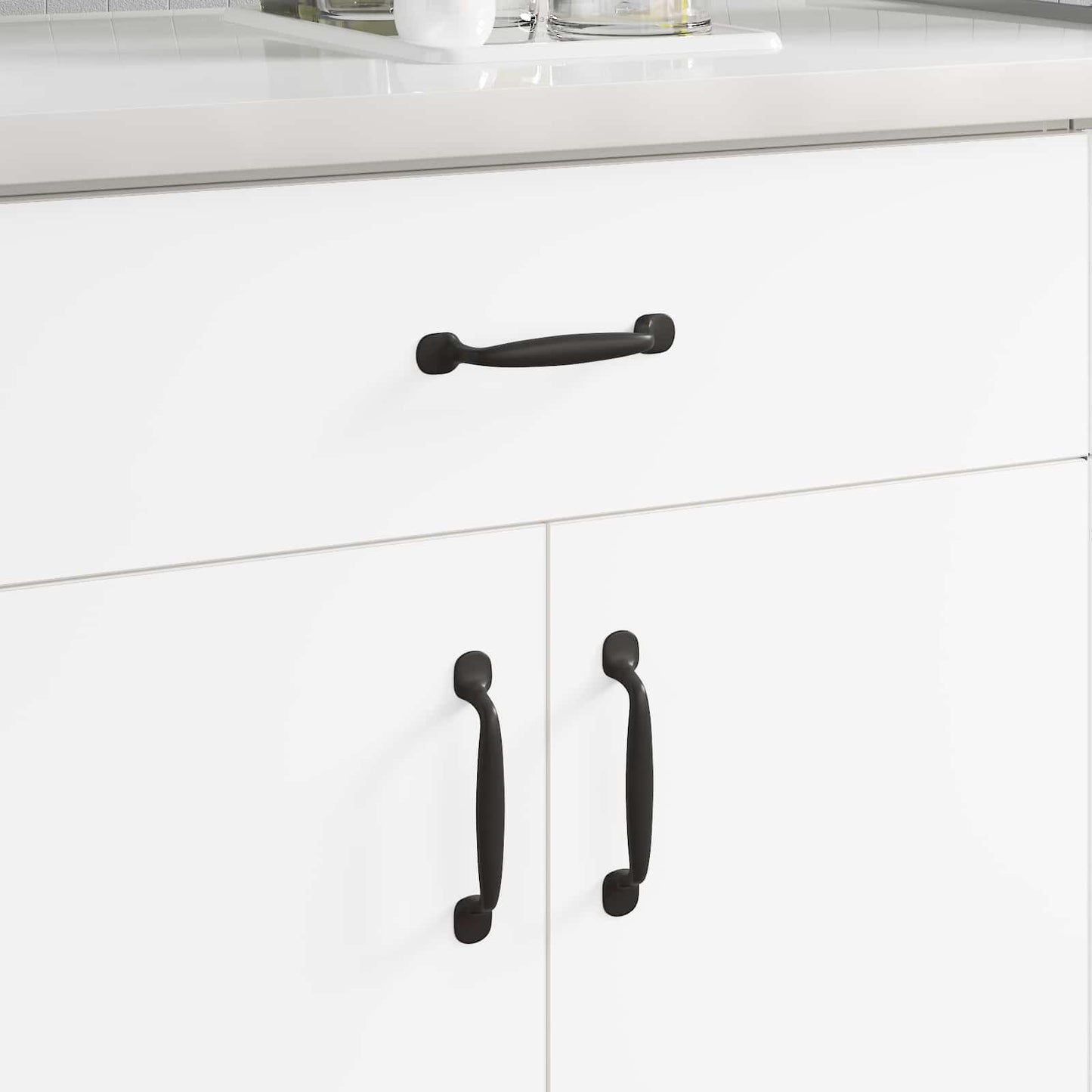 Furniture Handle 250 pcs Black 130 x 19.4 x 22.3 mm Aluminium