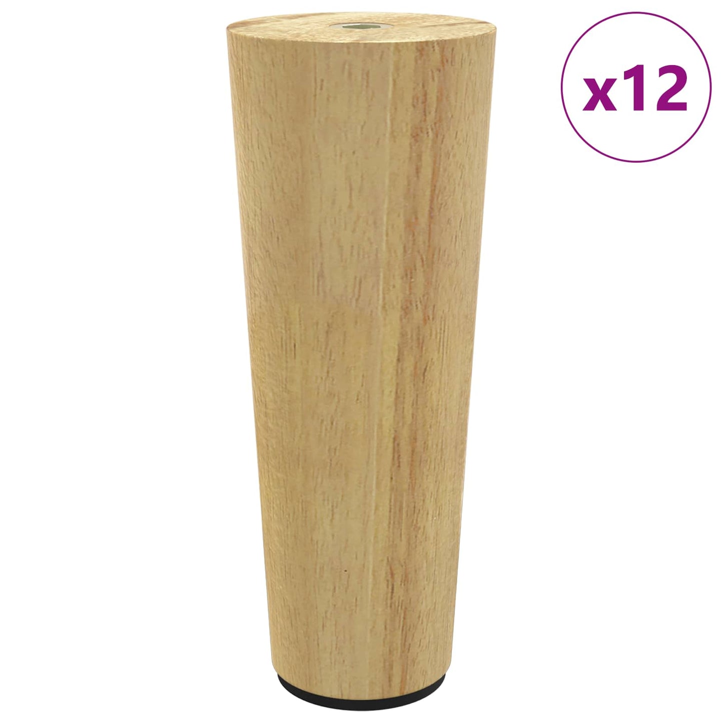 Furniture Feet 12 pcs Brown Ø 44 x 100 mm Solid Eucalyptus Wood