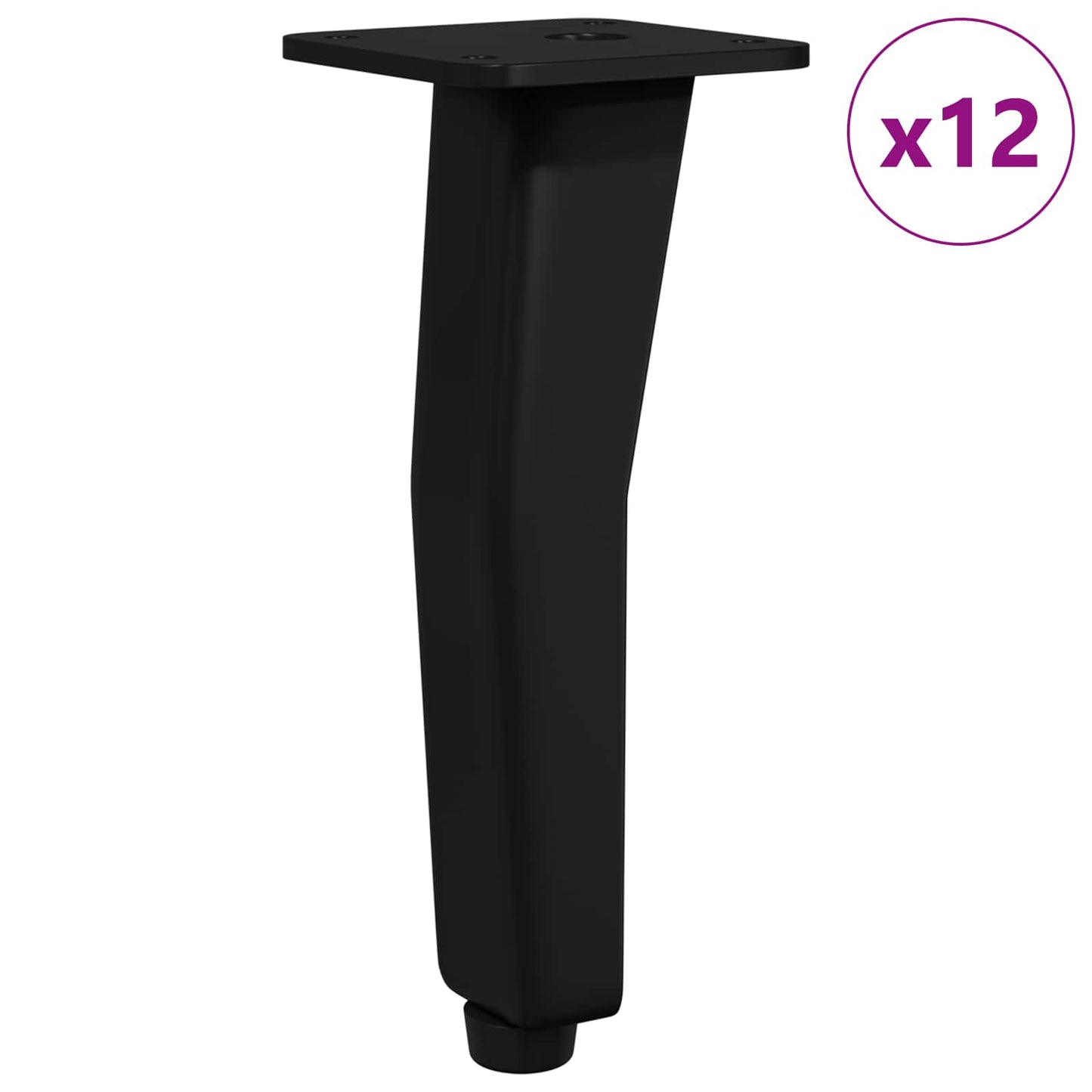 Standing Feet 12 pcs Black 40 x 40 x 100 mm Iron