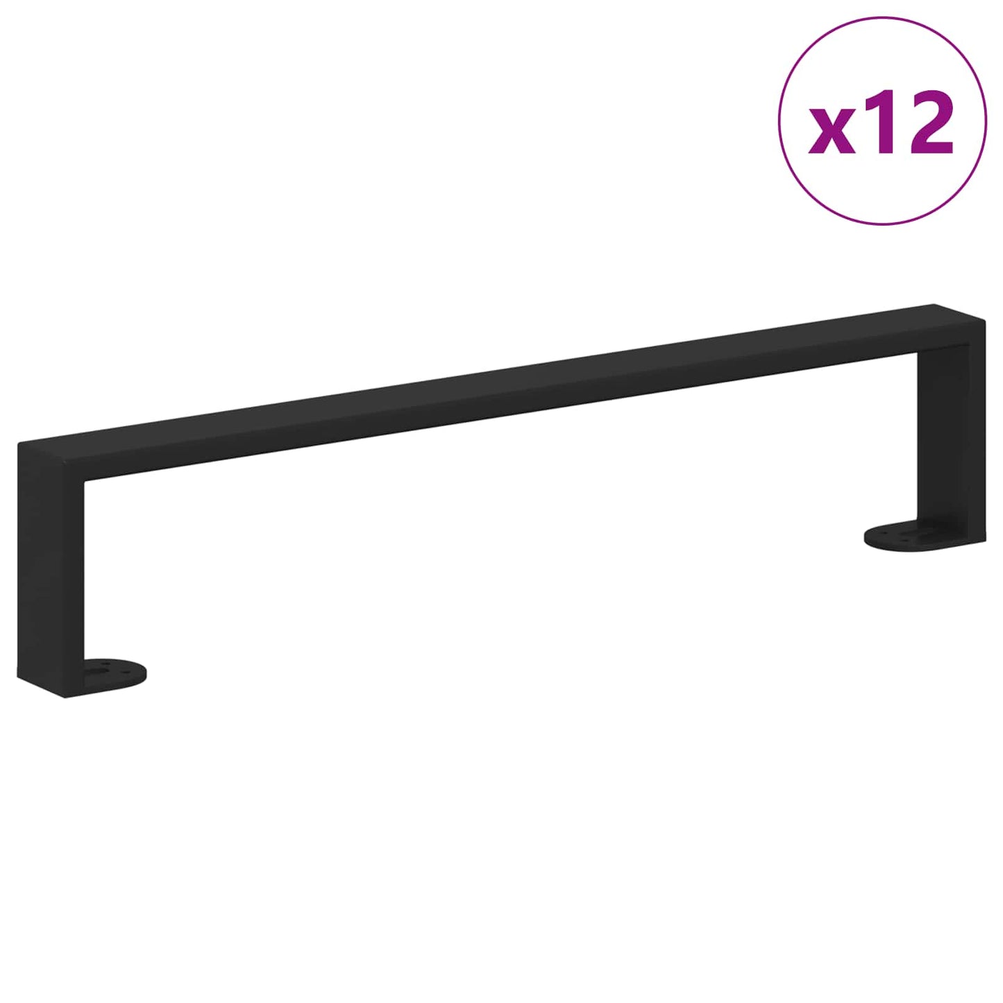 Furniture Feet 12 pcs Black 481 x 40.5 x 100 mm Iron