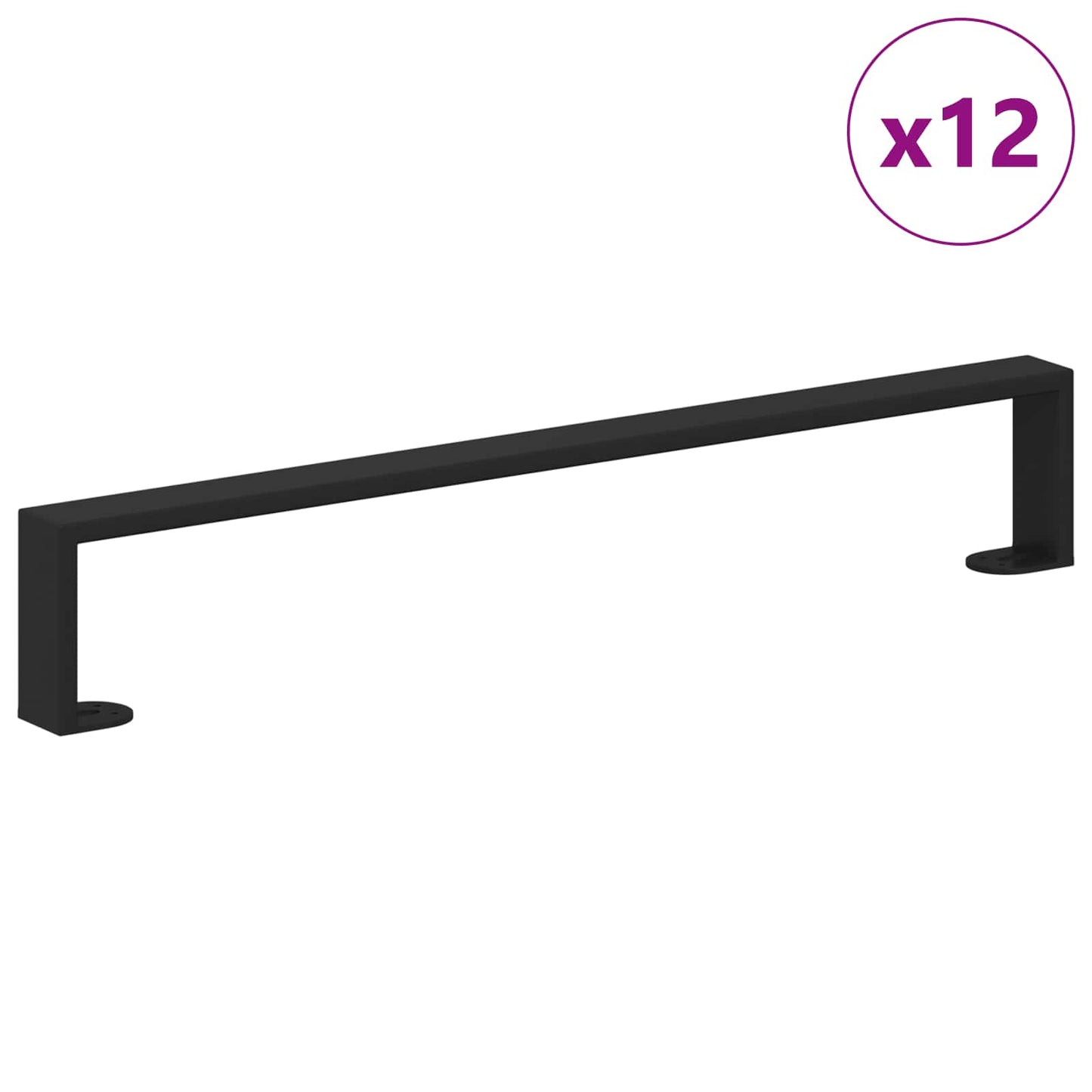 Furniture Feet 12 pcs Black 596 x 40.5 x 100 mm Iron