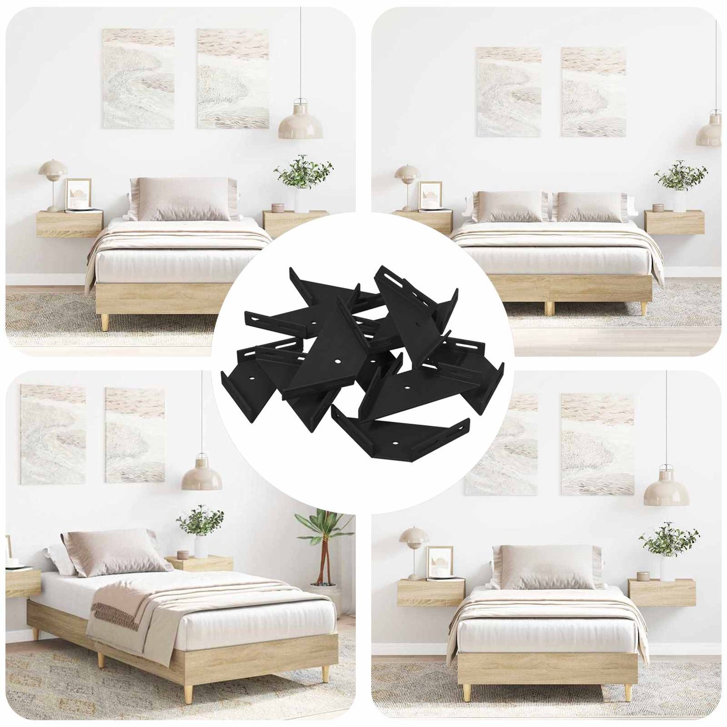 Corner Bracket 12 pcs Black 138.5 x 50.5 x 16 mm Iron