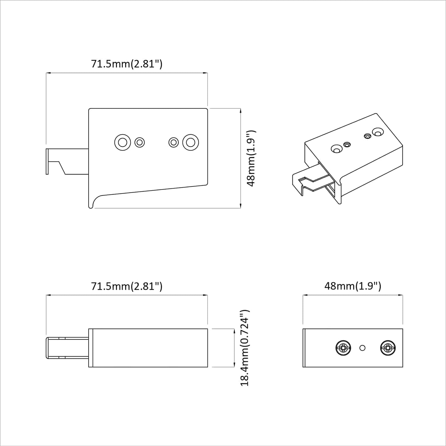 Cabinet Hanging Bracket 12 pcs White 70 x 48 x 19 mm