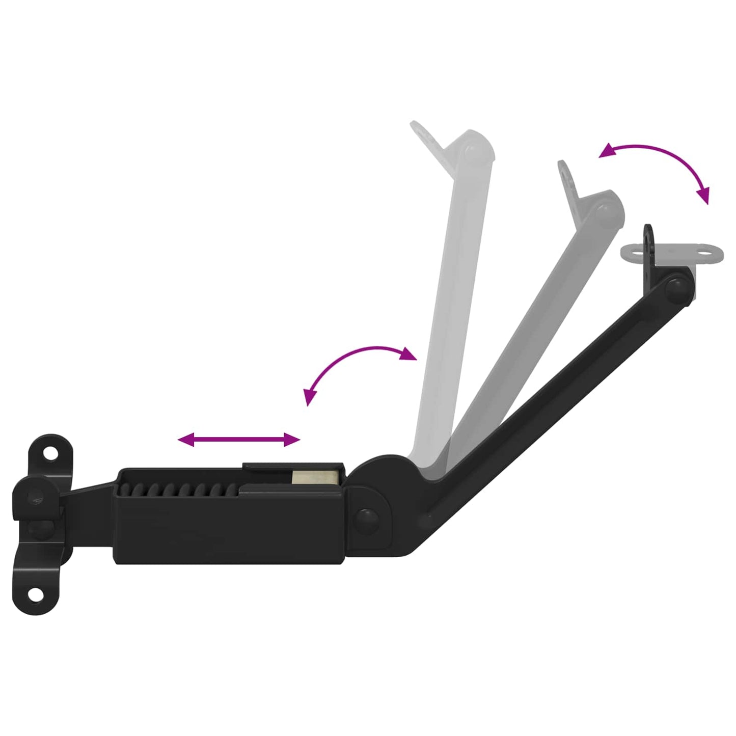Lid Support Hinge 12 pcs Black 192 x 32 x 50 mm Steel