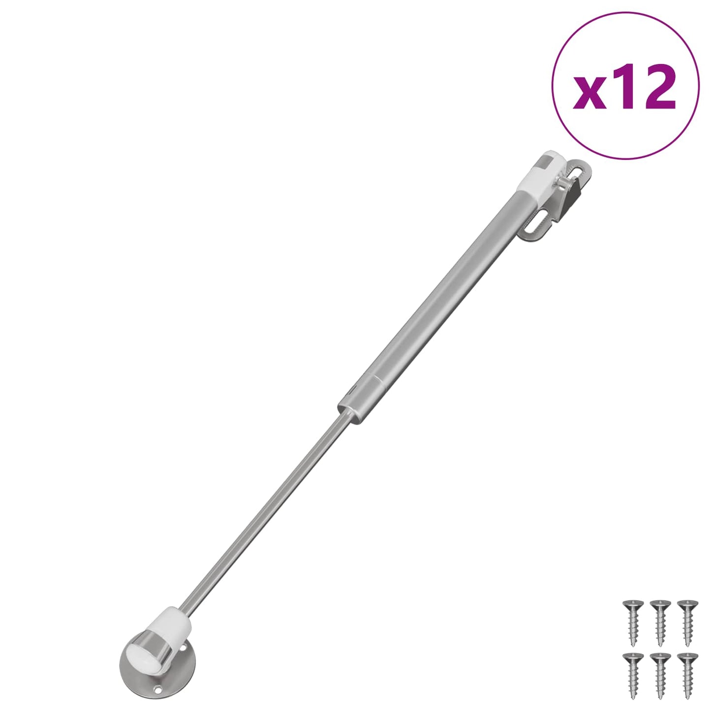 Hydraulic Gas Spring 12 pcs Silver 280 x 17 x 16 mm
