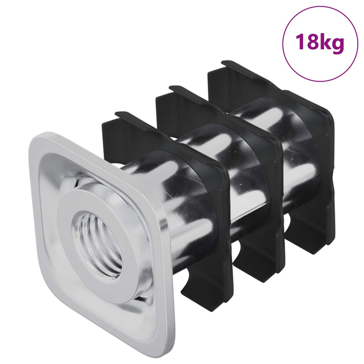 Threaded Tube Insert 1818 pcs Black and Silver Galvanised Steel