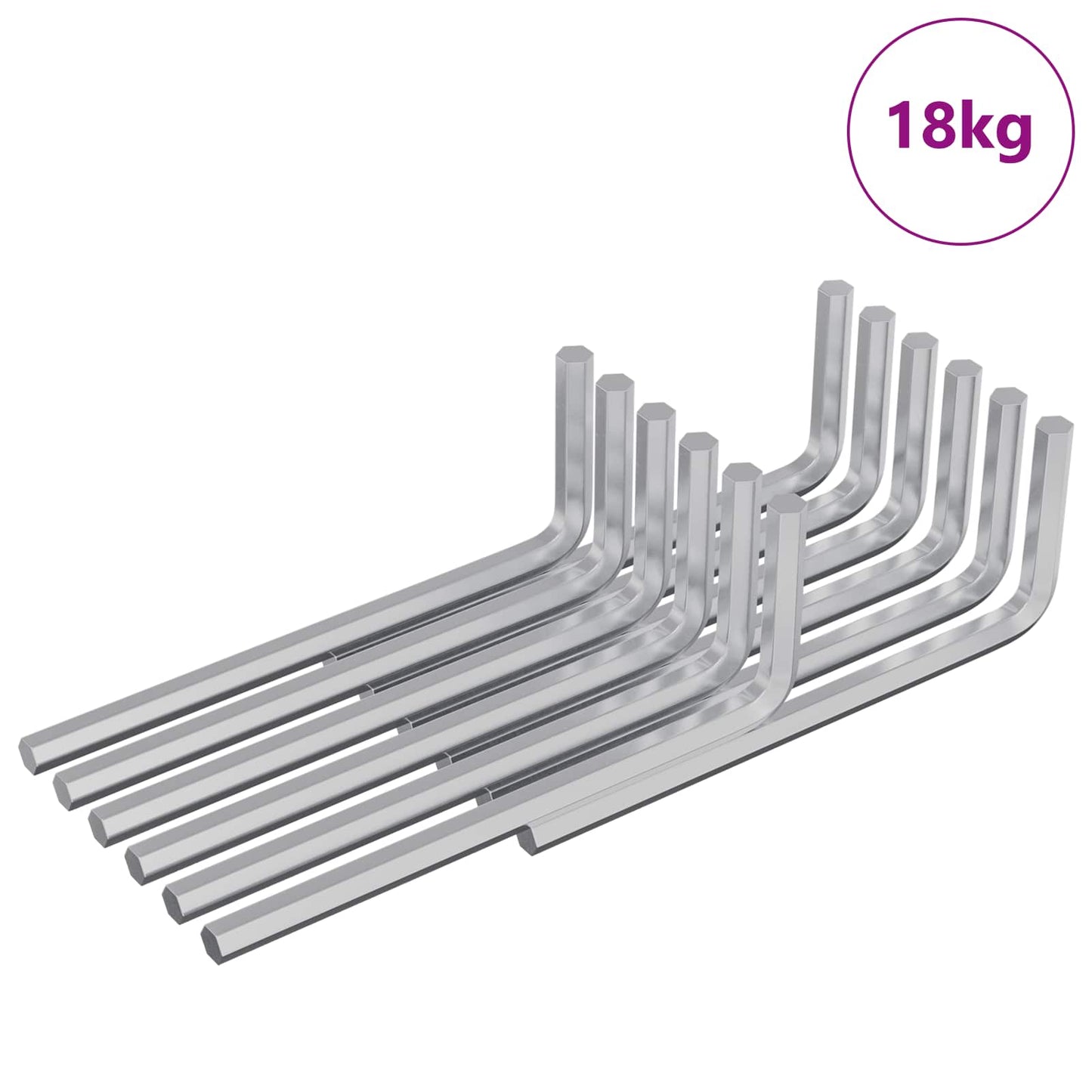 Hex Key 4675 pcs Silver 20 x 52 mm Steel