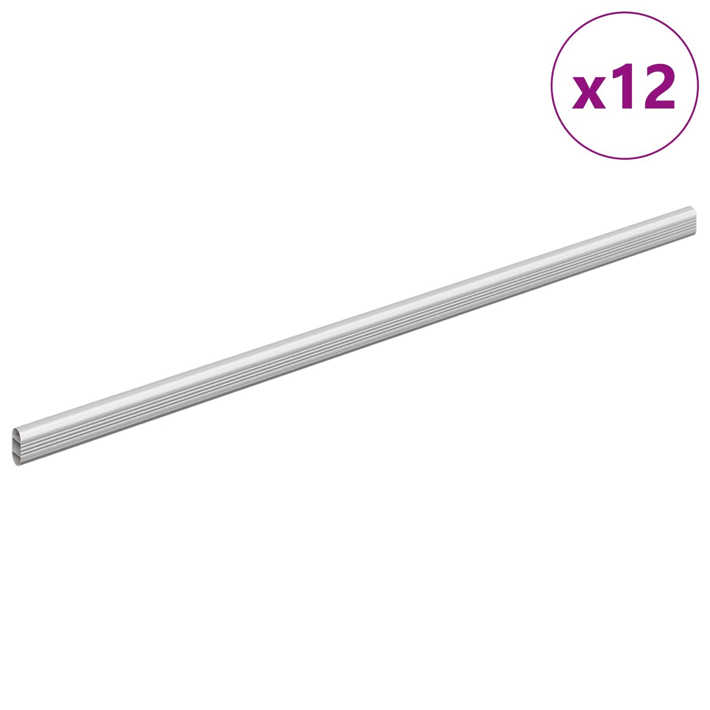 Closet Rod 12 pcs Silver 664 x 15 x 29 mm Aluminium Alloy