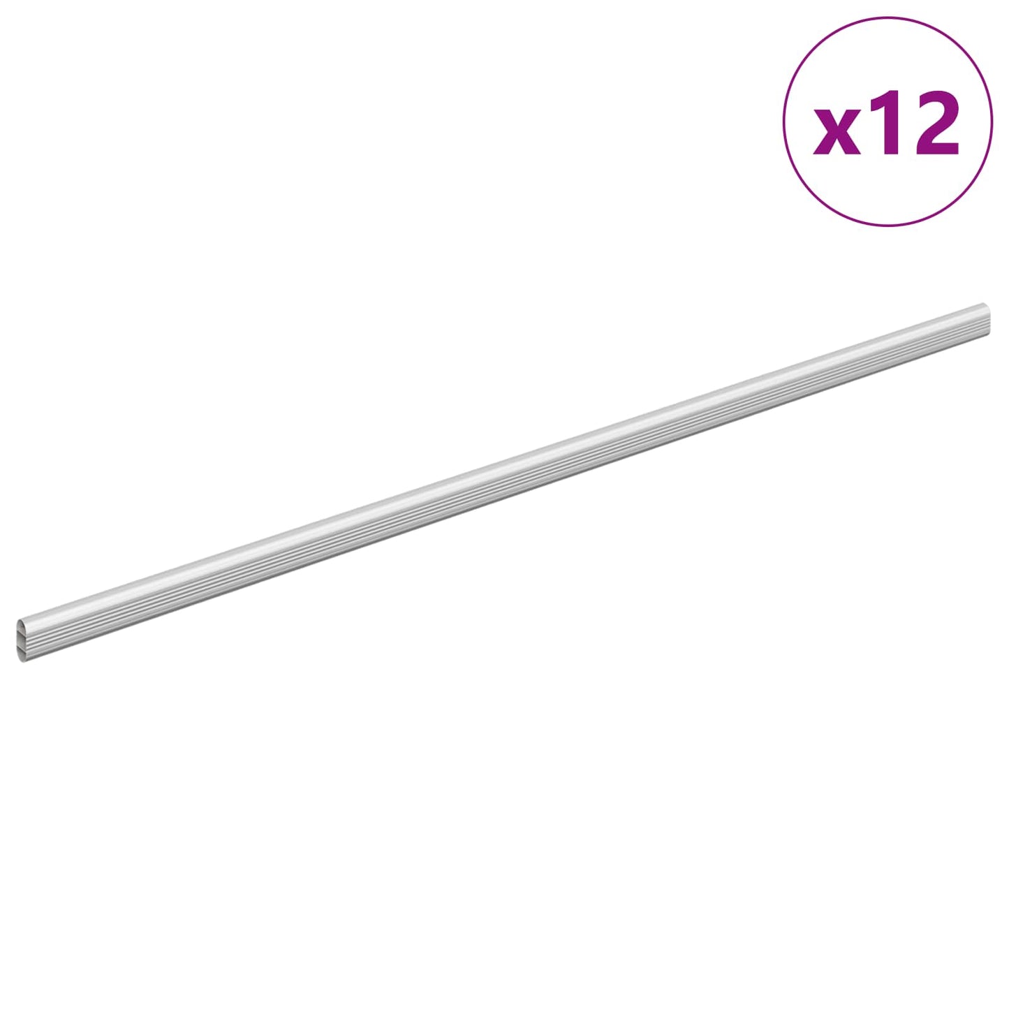 Closet Rod 12 pcs Silver 964 x 15 x 29 mm Aluminium Alloy