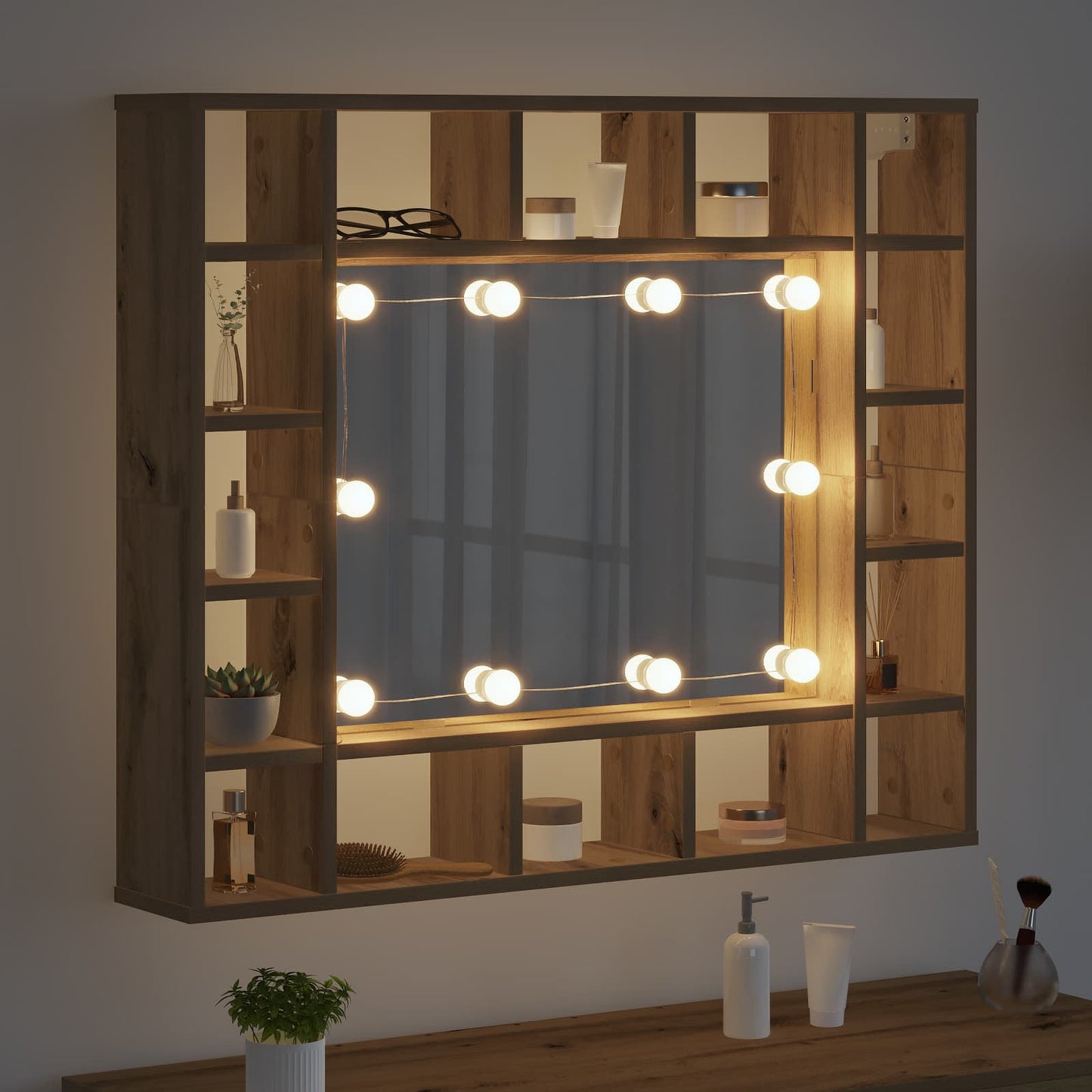 Mirror Lights 2 pcs White 4.5 x 4.5 x 4.8 cm Plastic