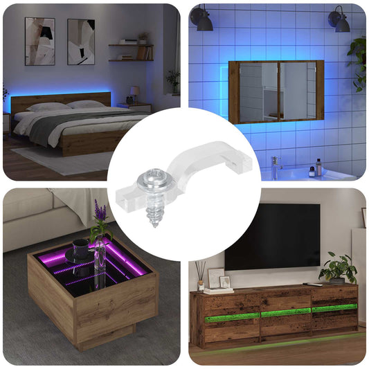 LED Strip Clips 23.8 mm 12 pcs Transparent Plastic and Iron