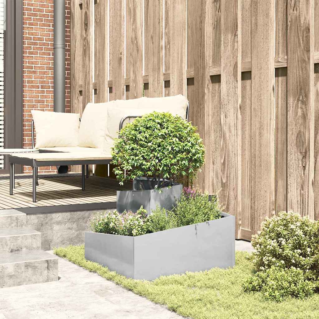 Garden Planter Silver 60 x 60 x 50 cm Stainless Steel