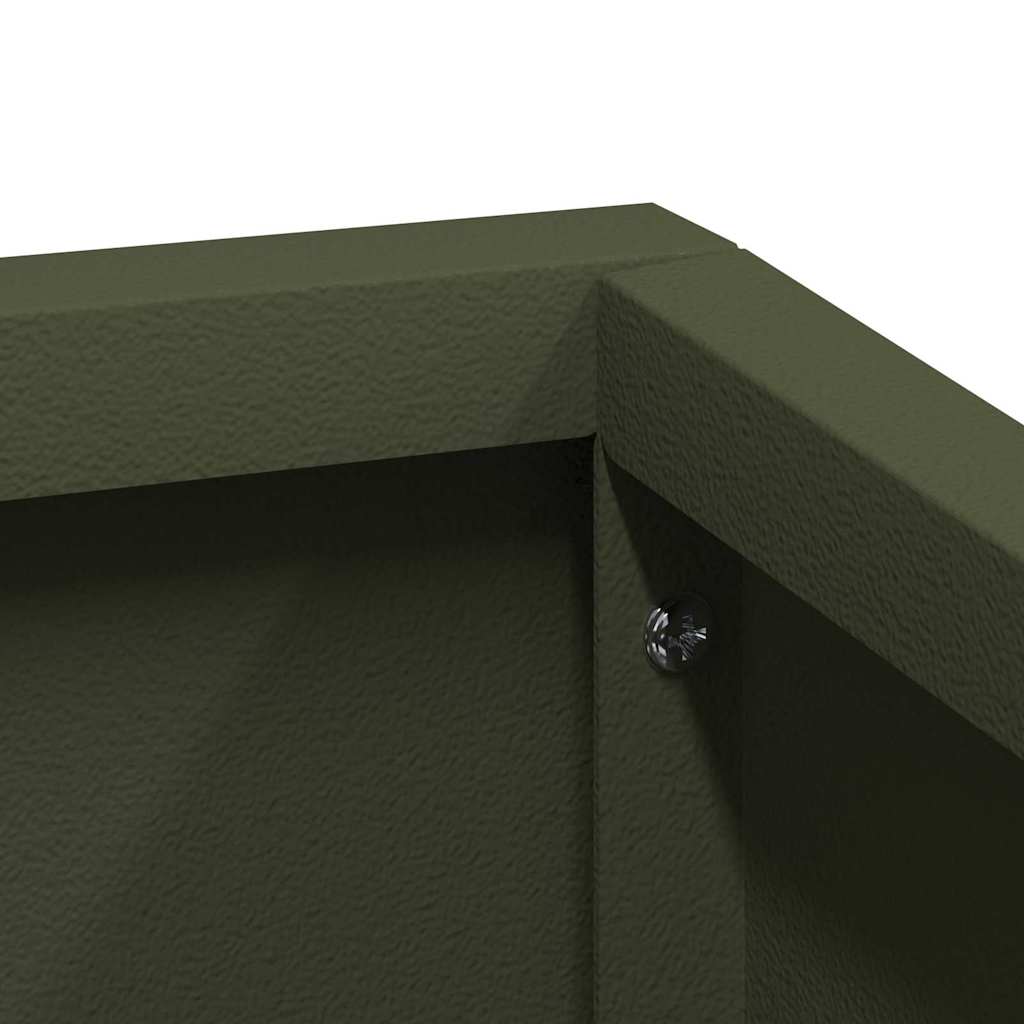 Garden Planter Olive Green 100 x 100 x 50 cm Cold-rolled Steel