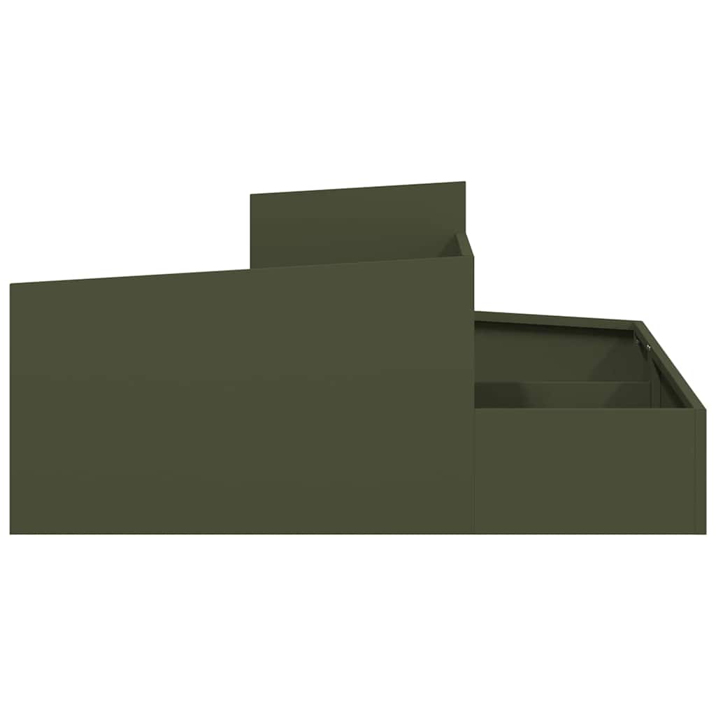 Garden Planter Olive Green 100 x 100 x 50 cm Cold-rolled Steel