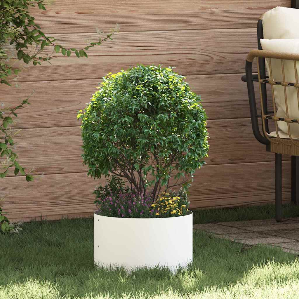 Planter Ring White 30 x 30 x 20 cm Cold-rolled Steel