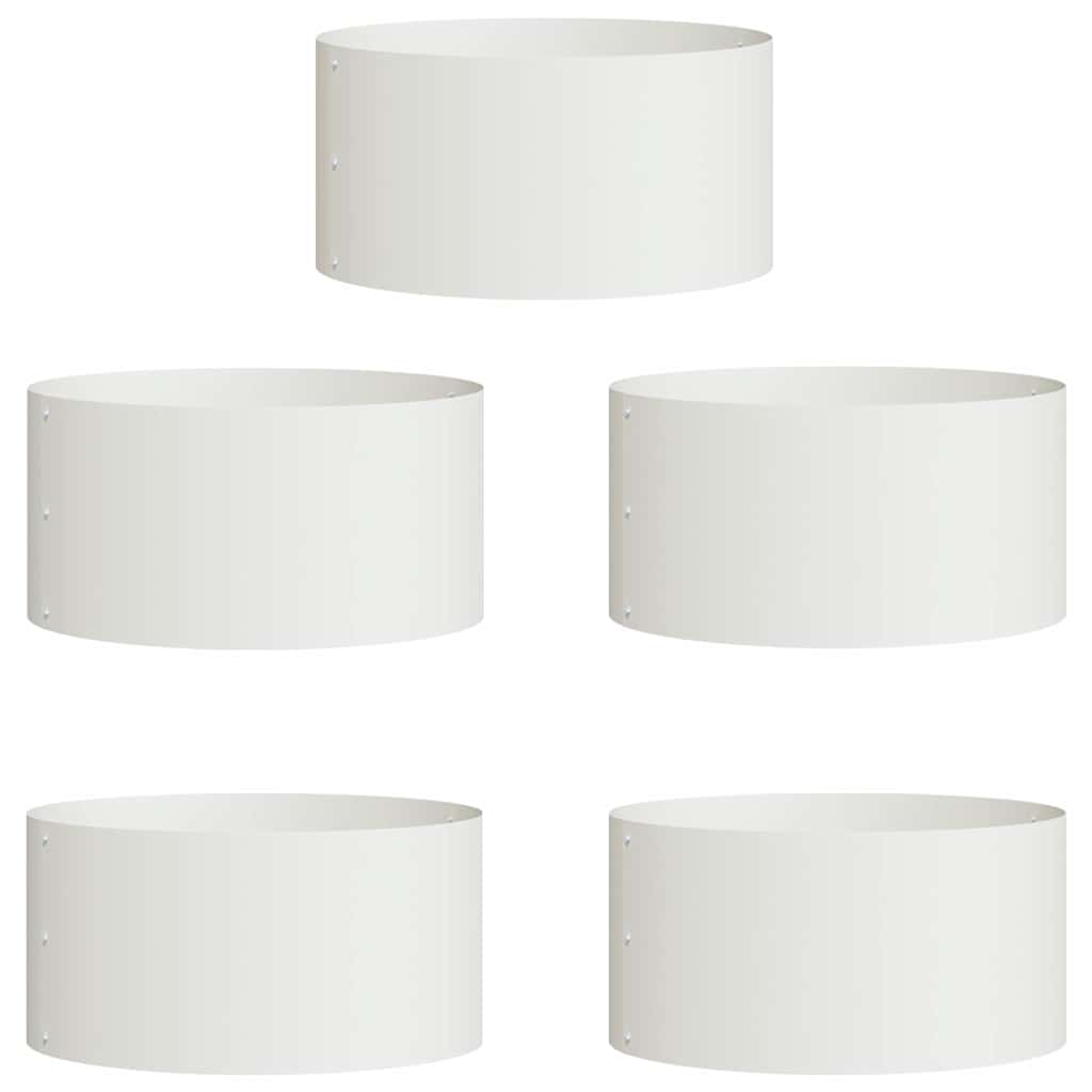 Planter Ring 5 pcs White 40 x 40 x 20 cm Cold-rolled Steel