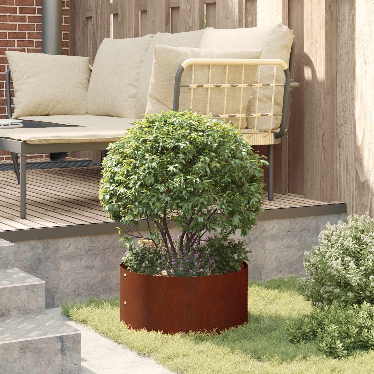 Planter Ring 5 pcs Brown 40 x 40 x 20 cm Weathering Steel