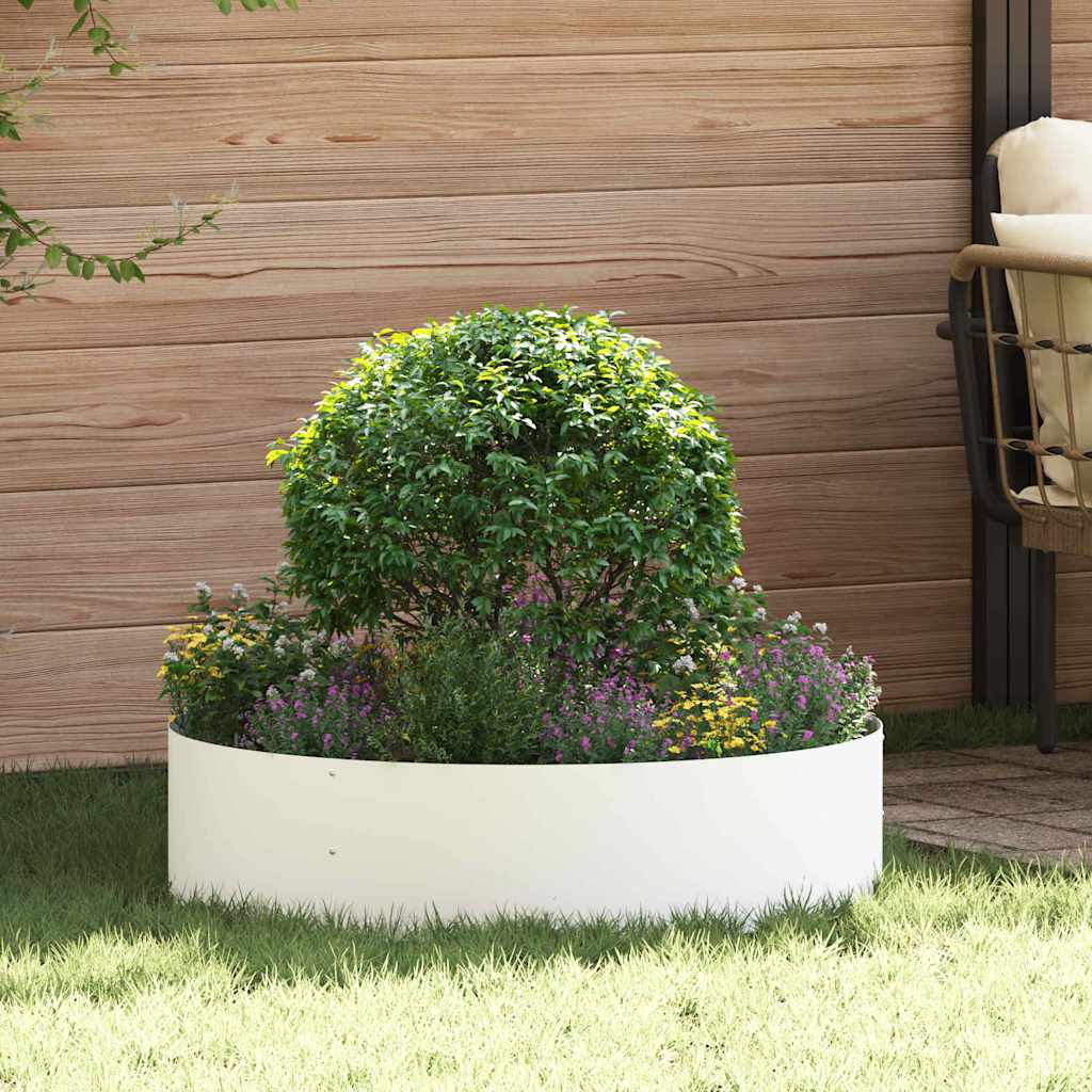 Planter Ring White 80 x 80 x 20 cm Cold-rolled Steel
