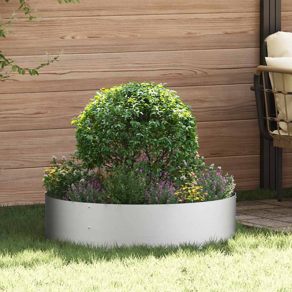 Planter Ring Silver 80 x 80 x 20 cm Galvanised Steel