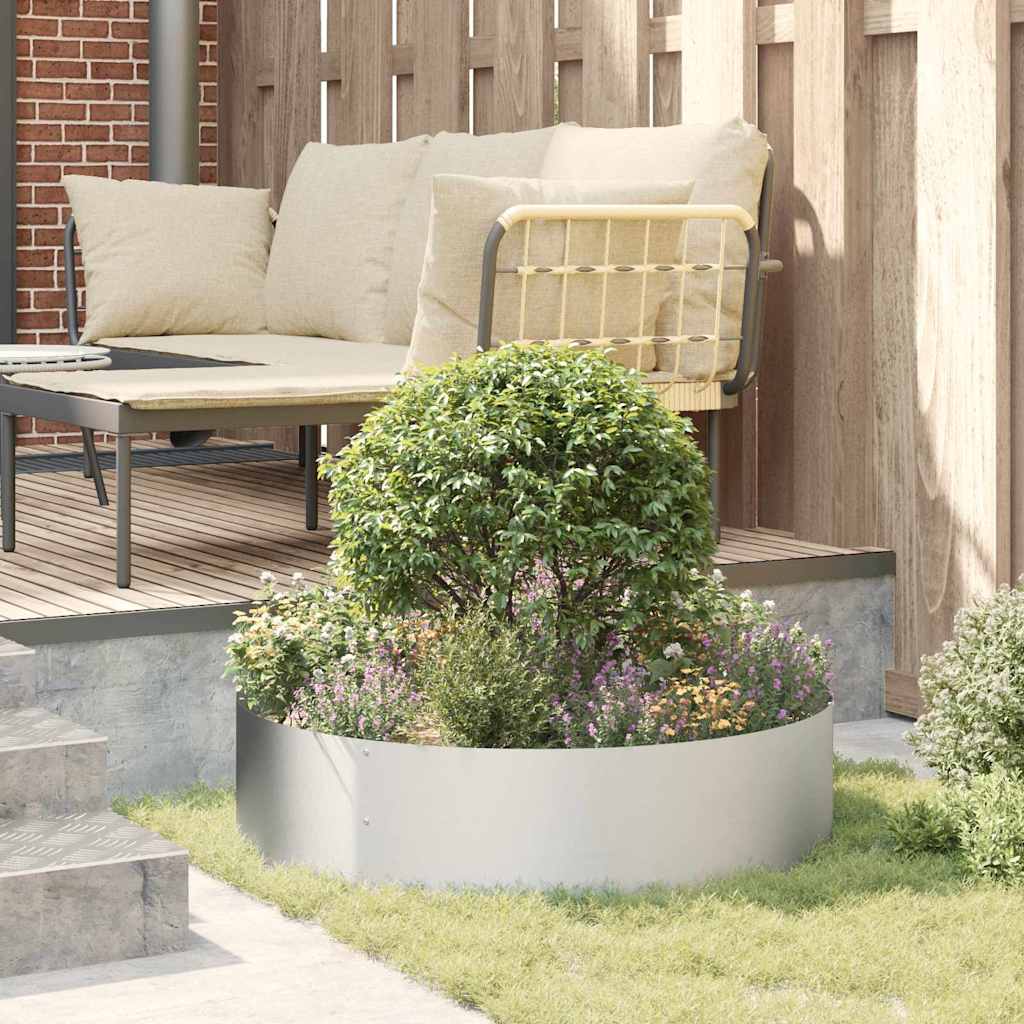 Planter Ring Silver 80 x 80 x 20 cm Galvanised Steel