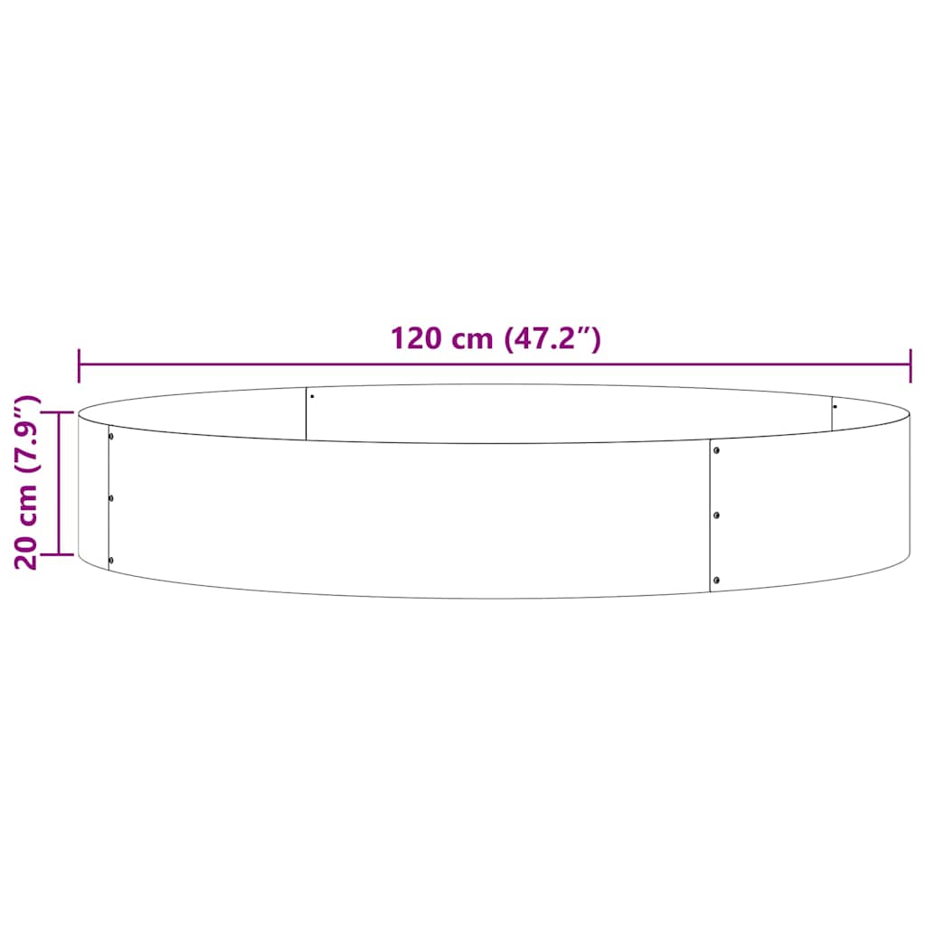 Planter Ring Black 120 x 120 x 20 cm Cold-rolled Steel