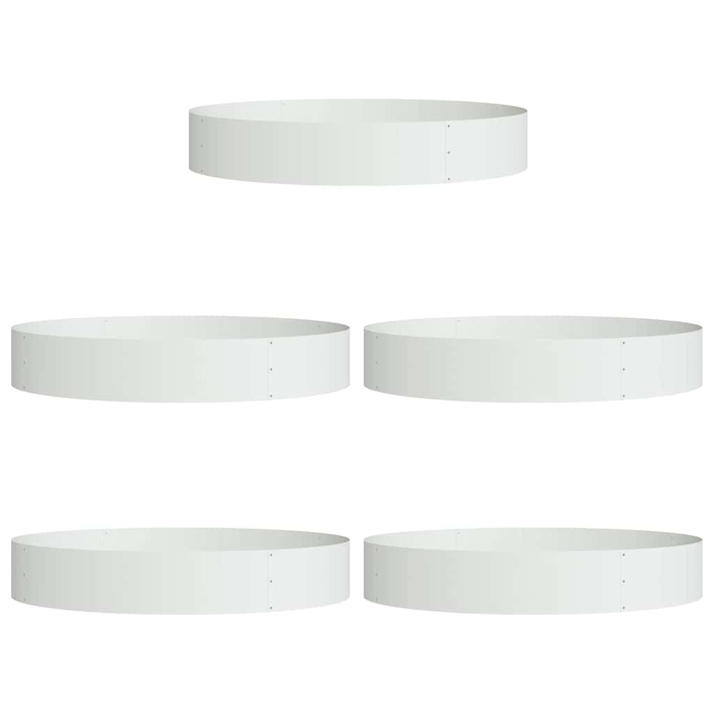 Planter Ring 5 pcs White 120 x 120 x 20 cm Cold-rolled Steel