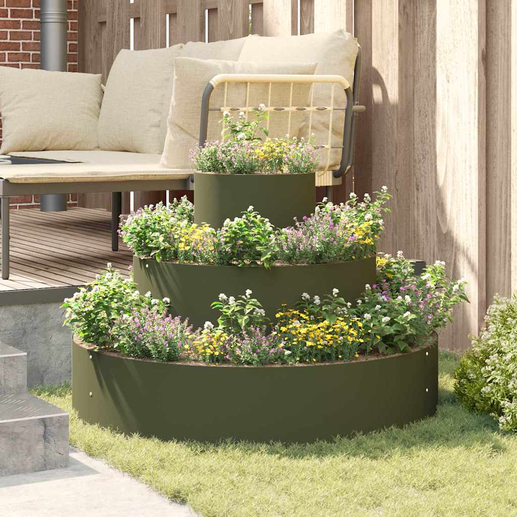 Garden Planter Olive Green 90 x 90 x 20 cm Cold-rolled Steel
