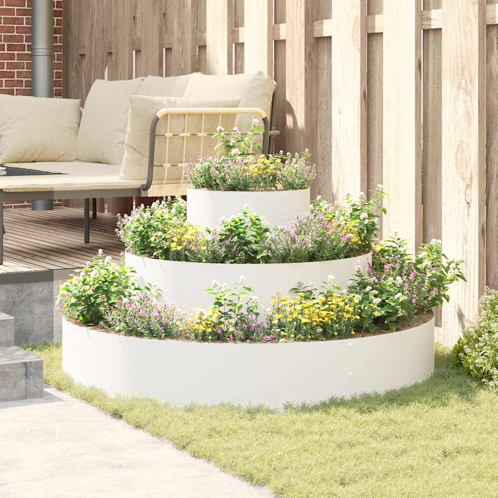 Garden Planter White 120 x 120 x 20 cm Cold-rolled Steel