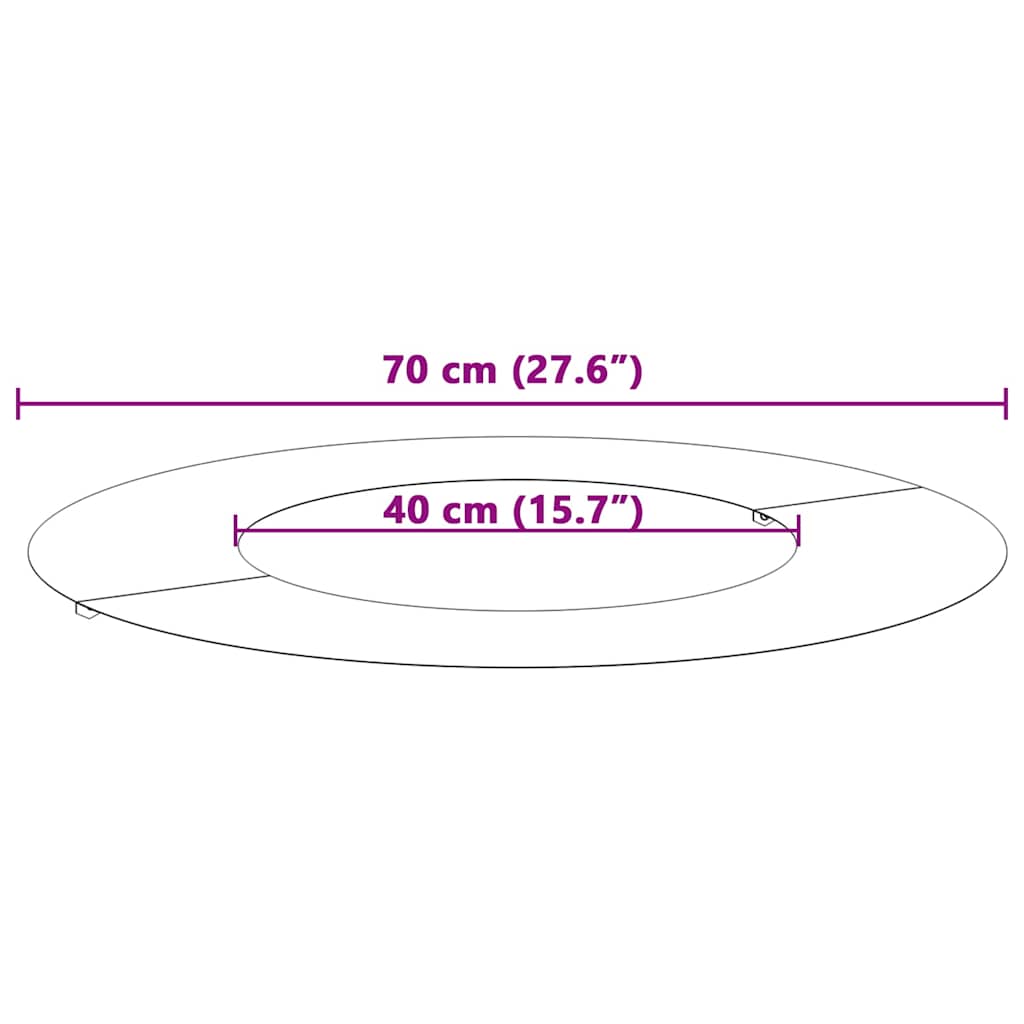 suitable for Flat Tree Ring Black Ø40 / 70 cm Steel