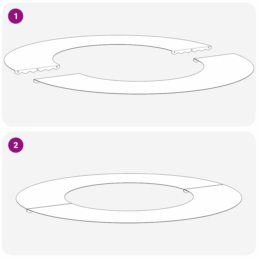 suitable for Flat Tree Rings 5 pcs White Ø40 / 70 cm Steel