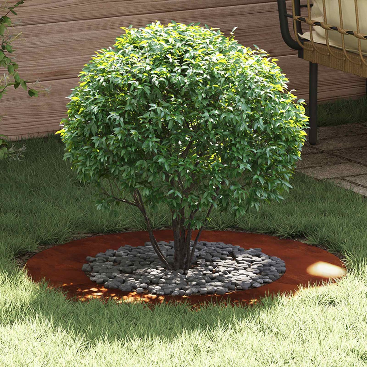 suitable for Flat Tree Ring Brown Ø50 / 80 cm Weathering Steel